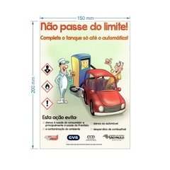 Adesivo Não passe o limite do tanque / AID-TR-A0033 - comprar online