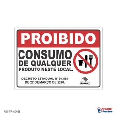 Adesivo Proibido consumo neste local AID-TR-A0038-210X300mm