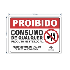 Adesivo Proibido consumo neste local AID-TR-A0038-210X300mm - comprar online