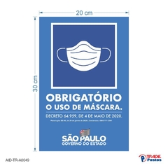 Adesivo Obrigatório usar Máscara AID-TR-A0049-200x300mm