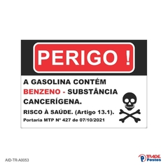 Adesivo Gasolina Contem Benzeno / AID-TR-A0053