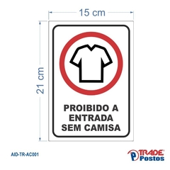Adesivo Proibido Entrada Sem Camisa 210x150mm / AID-TR-AC001 - comprar online