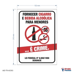 Adesivo Cigarro e Bebida Para Menores é Crime 210x150mm / AID-TR-AC003 - comprar online
