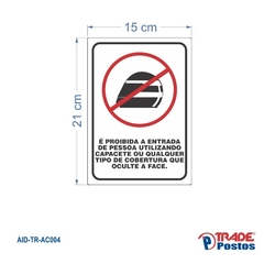 Adesivo Proibida Entrada com Capacete 210x150mm / AID-TR-AC004 - comprar online