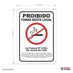 Adesivo Proibida Fumar neste Local 210x150mm / AID-TR-AC006 - comprar online