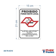 Adesivo Proibido Fumar Neste Local 210x150mm / AID-TR-AC018 - comprar online