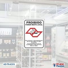 Adesivo Proibido Fumar Neste Local 210x150mm / AID-TR-AC018