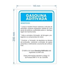 Adesivo Informação da Gasolina Aditivada / AID-TR-CO0005 - comprar online