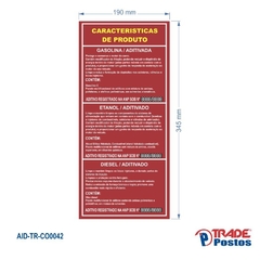 Adesivo de Coluna Características do Produto - Vermelho / AID-TR-CO0042 - comprar online