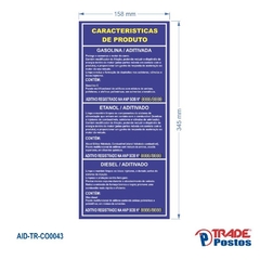 Adesivo de Coluna Características do Produto - Azul / AID-TR-CO0043 - comprar online