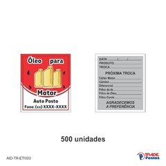 Etiqueta Adesiva Troca de Óleo / AID-TR-ETI003