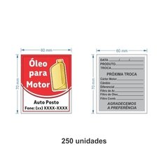 Etiqueta Adesiva Troca de Óleo / AID-TR-ETI013 - comprar online