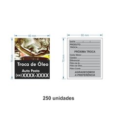 Etiqueta Adesiva Troca de Óleo / AID-TR-ETI018 - comprar online