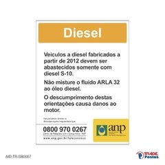 Adesivo ANP Diesel S-10 / AID-TR-SB0007-200X150mm