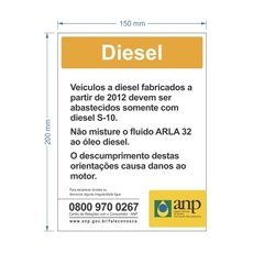 Adesivo ANP Diesel S-10 / AID-TR-SB0007-200X150mm - comprar online