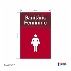 Placa PS 2mm Sanitário Feminino 290x190mm - PSD-EX-0015