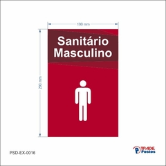 Placa PS 2mm Sanitário Masculino 290x190mm - PSD-EX-0016