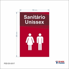 Placa PS 2mm Sanitário Unissex 290x190mm - PSD-EX-0017