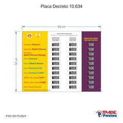 Placa Decreto 10.634 ANP Preço Aplicativo / PSD-SH-PL0024