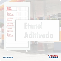 Placa Acrílico Transparente Etanol Aditivado Para Painel de Preço - Com Iluminação - PP077 - PP100