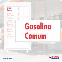 Placa Acrílico Vermelho Gasolina Comum Para Painel de Preço - Com Iluminação - PP014