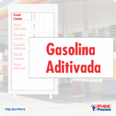 Placa Acrílico Vermelho Gasolina Aditivada Para Painel de Preço - Com Iluminação - PP015