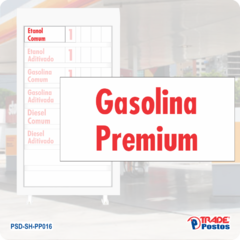 Placa Acrílico Vermelho Gasolina Premium Para Painel de Preço - Com Iluminação - PP016