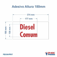 Placa Acrílico Vermelho Diesel Comum Para Painel de Preço - Com Iluminação - PP017 - comprar online