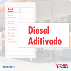 Placa Acrílico Vermelho Diesel Aditivado Para Painel de Preço - Com Iluminação - PP018