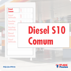 Placa Acrílico Vermelho Diesel S-10 Comum Para Painel de Preço - Com Iluminação - PP019