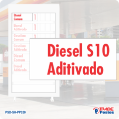 Placa Acrílico Vermelho Diesel S-10 Aditivado Para Painel de Preço - Com Iluminação - PP020