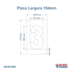 Placa Acrílica Transparente Numero 3 Para Painel Shell - Com Iluminação - PP065 - PP090 - comprar online