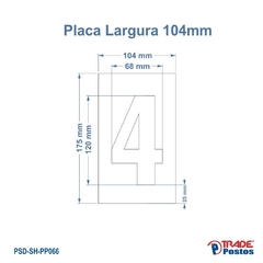 Placa Acrílica Transparente Numero 4 Para Painel Shell - Com Iluminação - PP066 - PP091 - comprar online