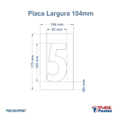 Placa Acrílica Transparente Numero 5 Para Painel Shell - Com Iluminação - PP067 - PP092 - comprar online
