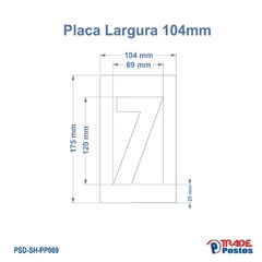 Placa Acrílica Transparente Numero 7 Para Painel Shell - Com Iluminação - PP069 - PP094 - comprar online