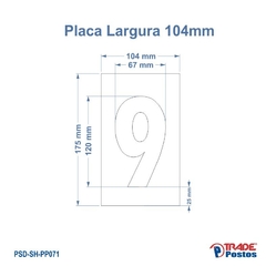 Placa Acrílica Transparente Numero 9 Para Painel Shell - Com Iluminação - PP071 - PP096 - comprar online