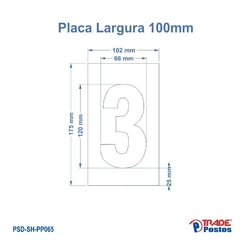 Placa Acrílica Transparente Numero 3 Para Painel Shell - Com Iluminação - PP065 - PP090 na internet