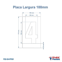 Placa Acrílica Transparente Numero 4 Para Painel Shell - Com Iluminação - PP066 - PP091 na internet