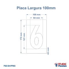 Placa Acrílica Transparente Numero 6 Para Painel Shell - Com Iluminação - PP068 - PP093 na internet