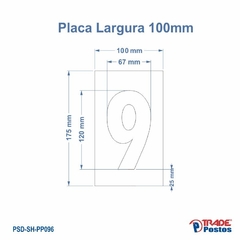 Placa Acrílica Transparente Numero 9 Para Painel Shell - Com Iluminação - PP071 - PP096 na internet