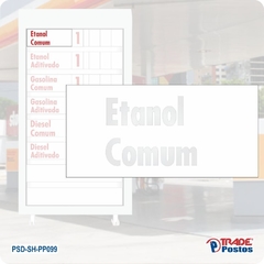 Placa Acrílico Transparente Etanol Comum Para Painel de Preço - Com Iluminação - PP076 - PP099