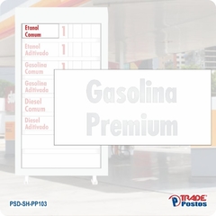 Placa Acrílico Transparente Gasolina Premium Para Painel de Preço - Com Iluminação - PP080 - PP103