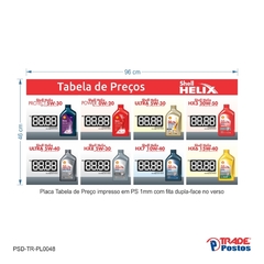 Placa Tabela de Preços Óleo Shell Helix - PSD-TR-PL0048