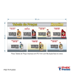 Tabela de Preço Havoline - PSD-TR-PL0053