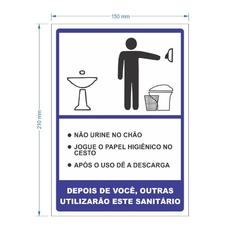 Placa PS Banheiro Limpo Masculino / PSD-TR-SN001 - comprar online