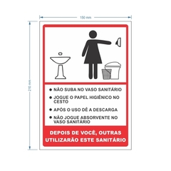 Placa PS 1mm Banheiro Limpo Feminino / PSD-TR-SN002 - comprar online