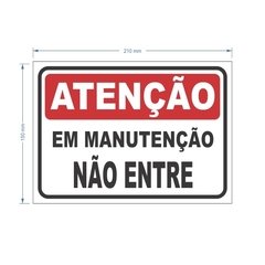 Placa PS 1mm Em Manutenção Não Entre / PSD-TR-SN013 - comprar online