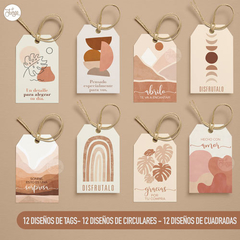 Kit Imprimible Tags Etiquetas Tonos tierra. Terracota Tags