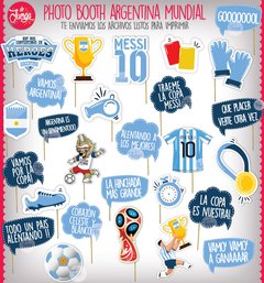 Photo Booth Argentina Mundial Frases Props Imprimible Futbol - De Juerga Eventos