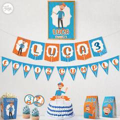 Kit imprimible Blippi. Fiestas de cumpleaños. Personalizado. Super completo.